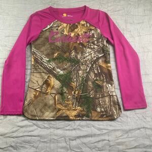 Carhartt Girls Camo Long Sleeve Shirt Size Medium 10